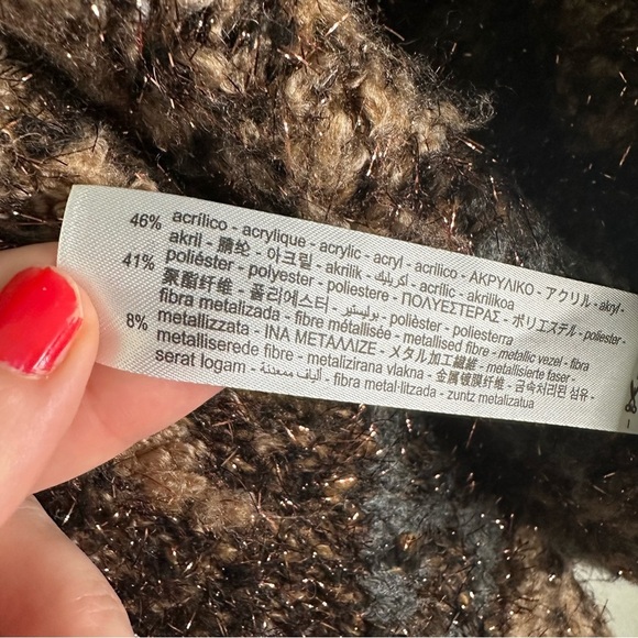 ZARA SHORT METALLIC THREAD JACQUARD COAT CARDIGAN SZ XS-S - Picture 8 of 10